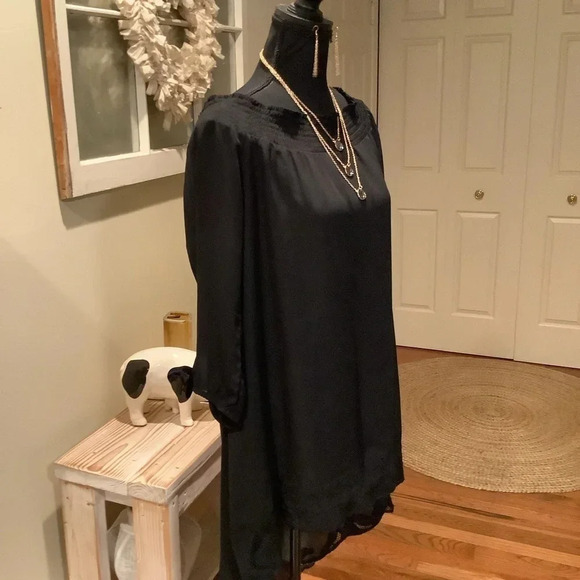 #153 Gorgeous Chicos Black Lace Bottom Tunic W/ Necklace and Earrings Set SzMed - Picture 6 of 10